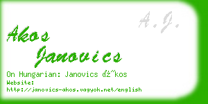 akos janovics business card